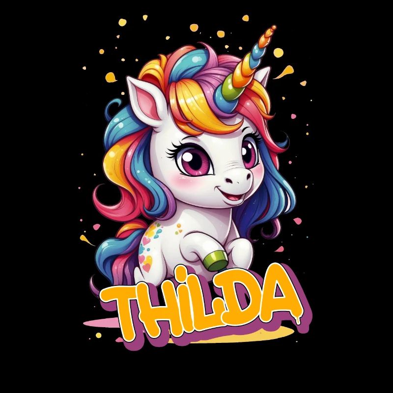 THILDA - Schöner Mädchen Name mit süßem Einhorn
