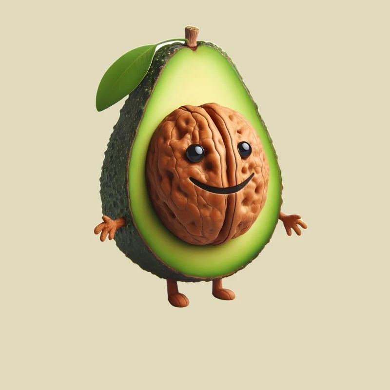 Cute avocado with walnut kernel!