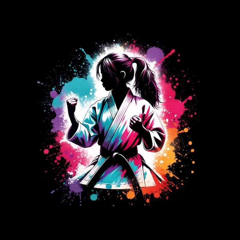 Mädchen, die Karate lieben