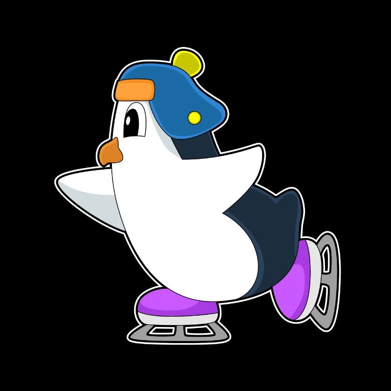 Pinguin Eislaufen Schlittschuhe