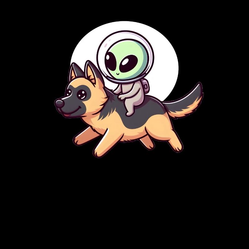 Alien on German Shepherd