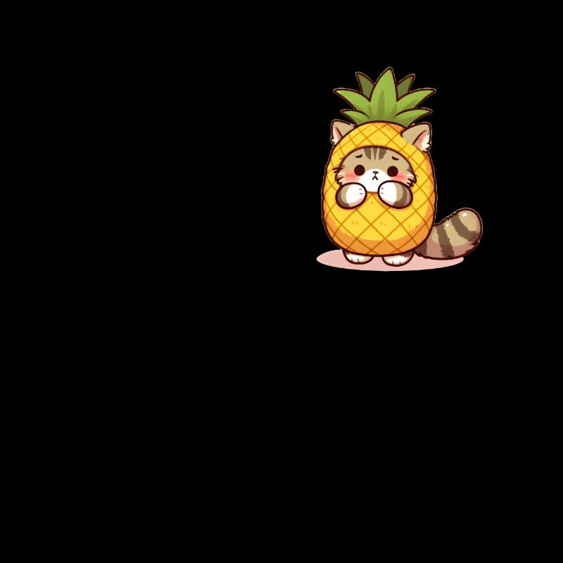Chat mignon en costume d’ananas