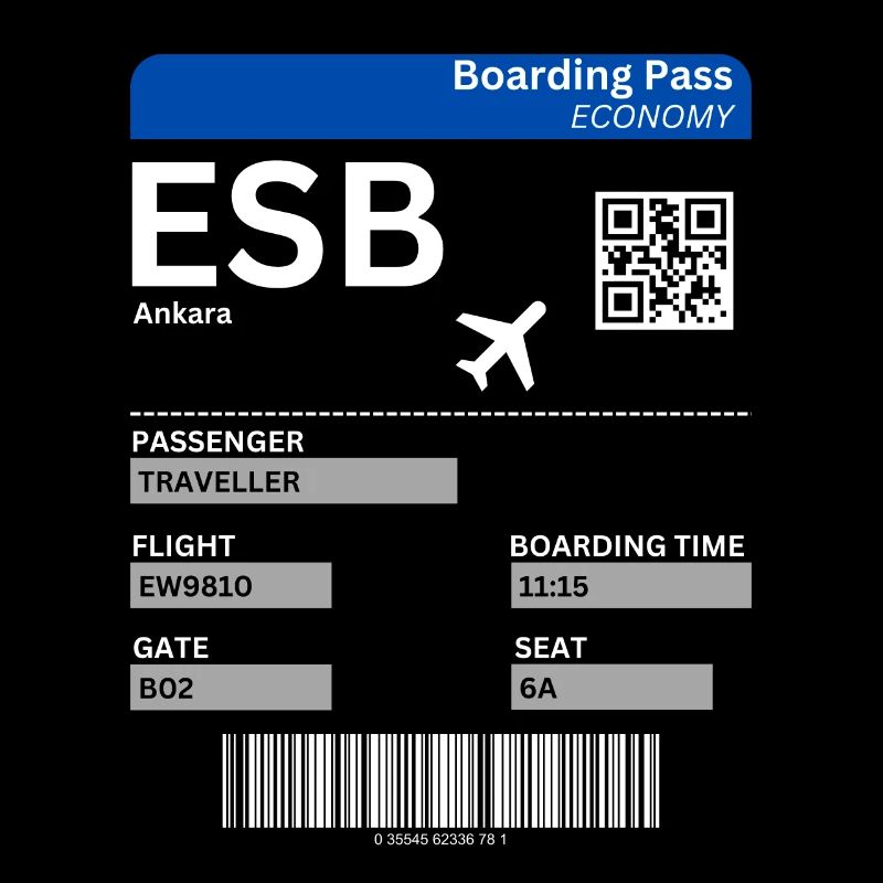 Ankara Boarding Ticket Turkey Holiday Idea