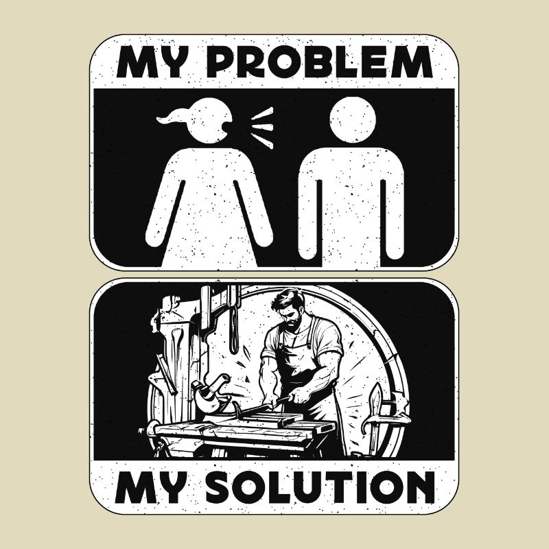 Bladesmith My Problem My Solution Pictogram Dad