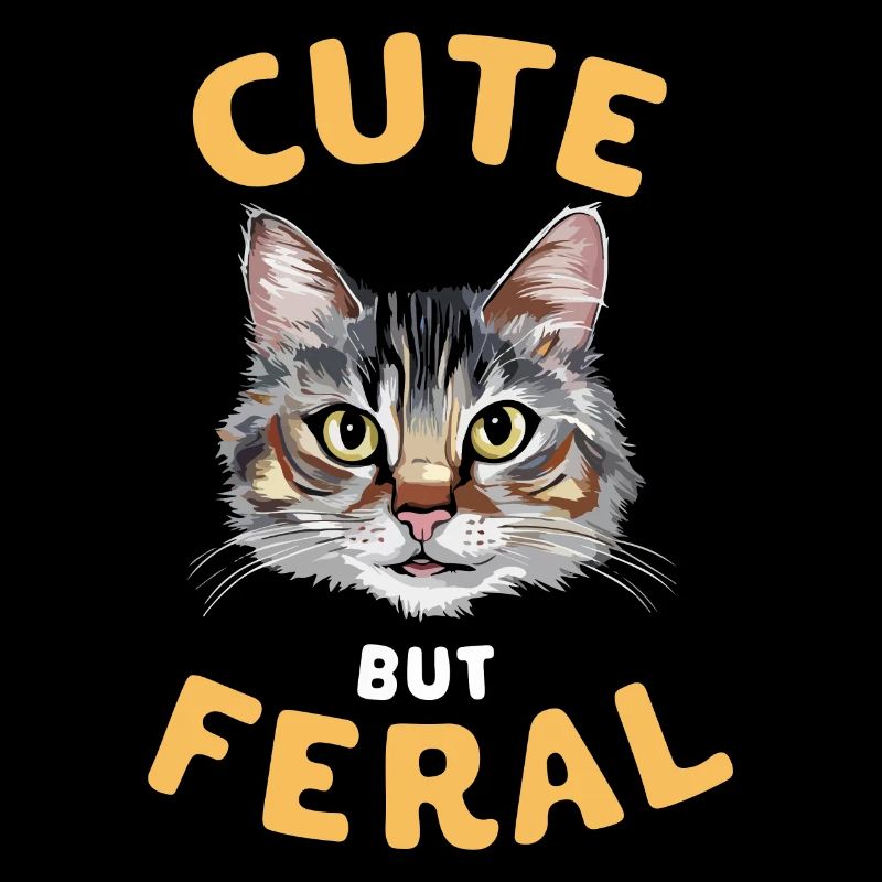 Chat mignon mais sauvage drôle drôle d’animal Design