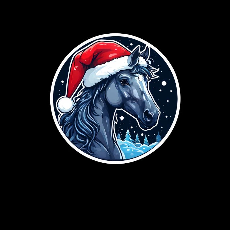 Cheval de Noël Père Noël