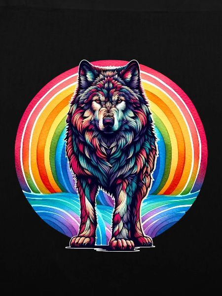 Rainbow Wolf Wolves