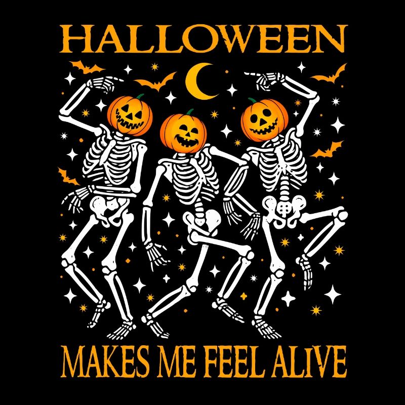 Funny Halloween Dancing Skeletons Jack O Lantern