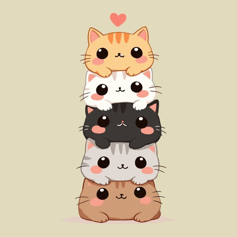 Cat & Kitten, Cute Cats, Cat Stack