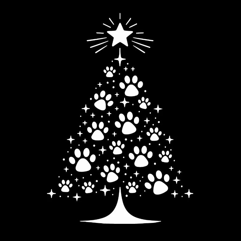 Noël arbre de Noël pattes chien chat mignon