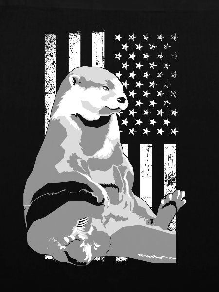 Otter American Flag