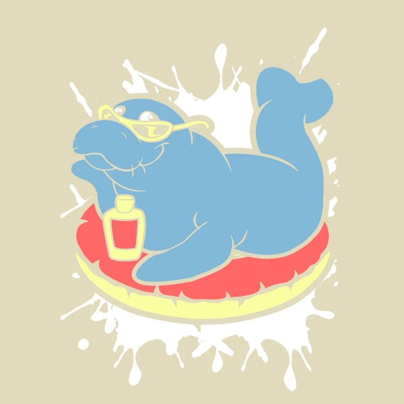 Funny Manatee Does Sunbath