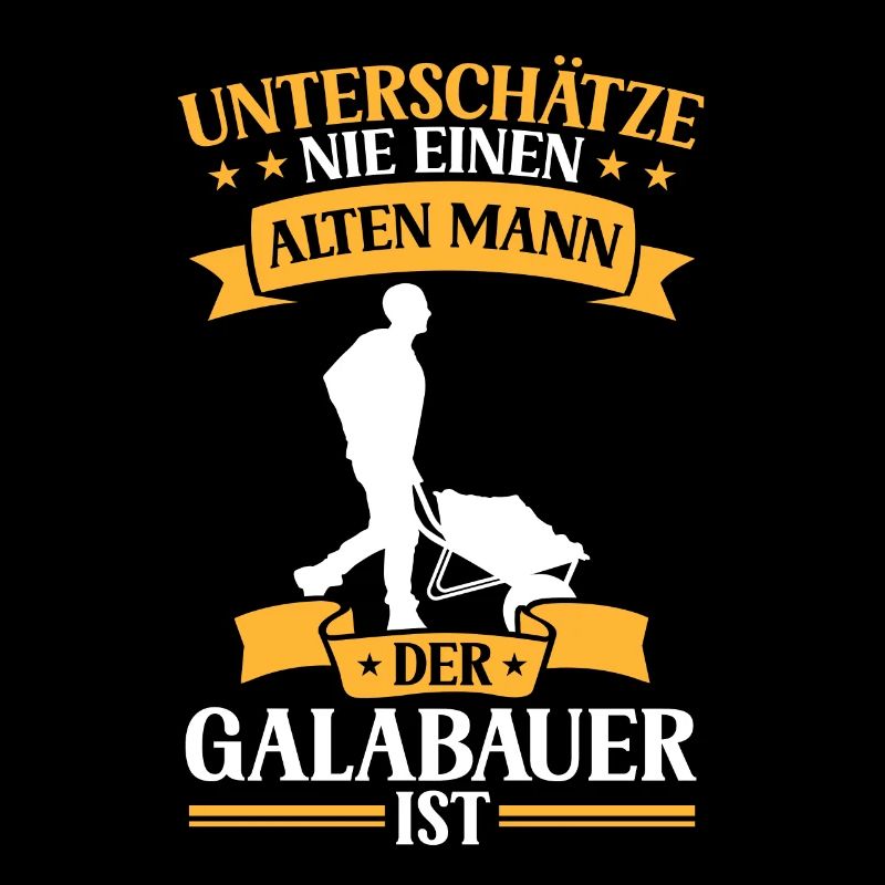 Alter Mann der Galabauer ist Landschaftsbauer