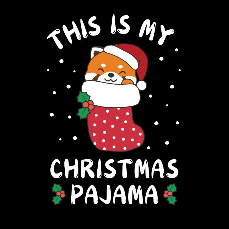 C’est mon pyjama de Noël, mignon panda roux