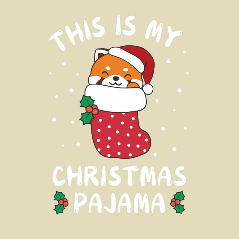 C’est mon pyjama de Noël, mignon panda roux