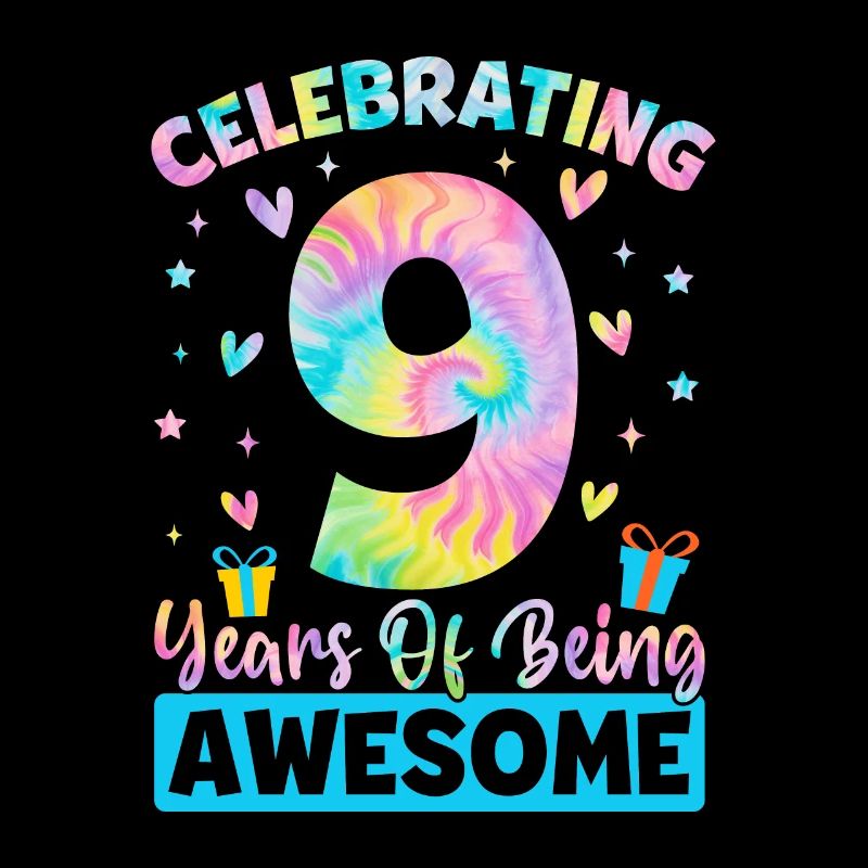 Célébration de 9 ans d’être génial Tie Dye 9th