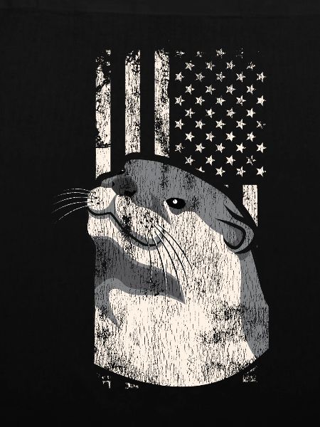 Otter American Flag