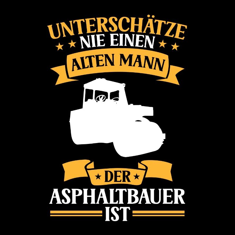 Old man who is asphalt builder is road construction