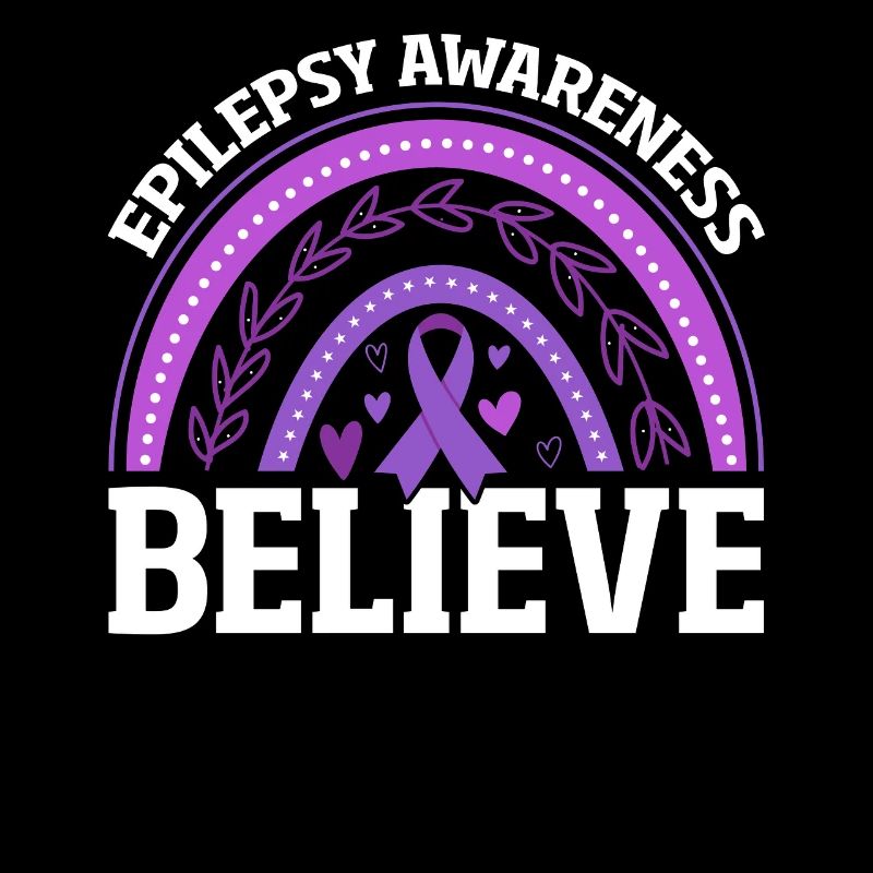 Believe Epilepsy Boho Purple Rainbow Epilepsy