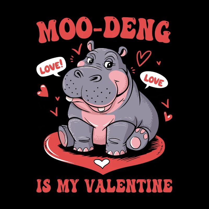 L’amour mignon drôle moo-deng est ma Saint-Valentin