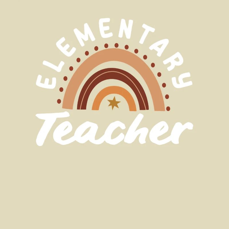 Elementary school teacher retro rainbow design