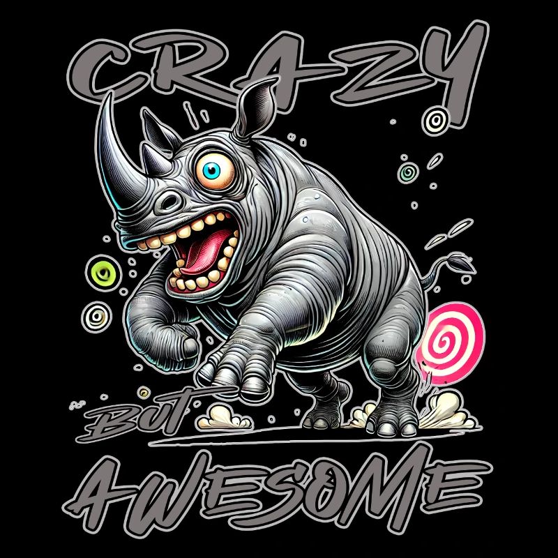Crazy but Awesome Rhino Comic Style
