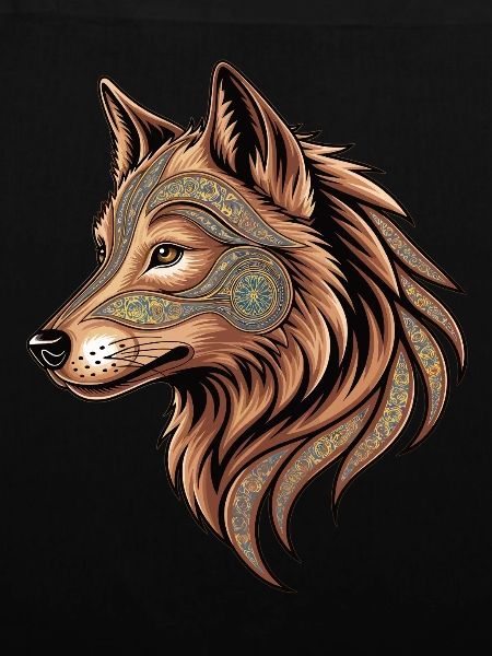 Mystischer Wolfskopf