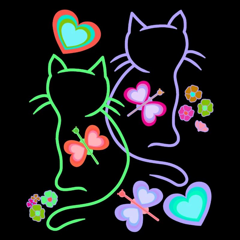 Frühling Sommer Retro Katzen Katze Kinder 80er