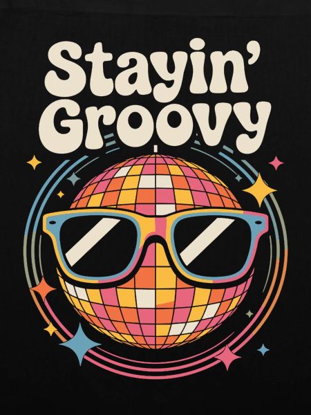 Bunte Diskokugel mit Sonnenbrille