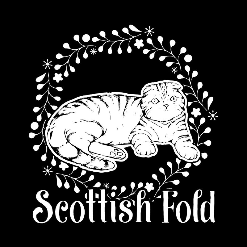 Scottish Fold Cat Vintage Design