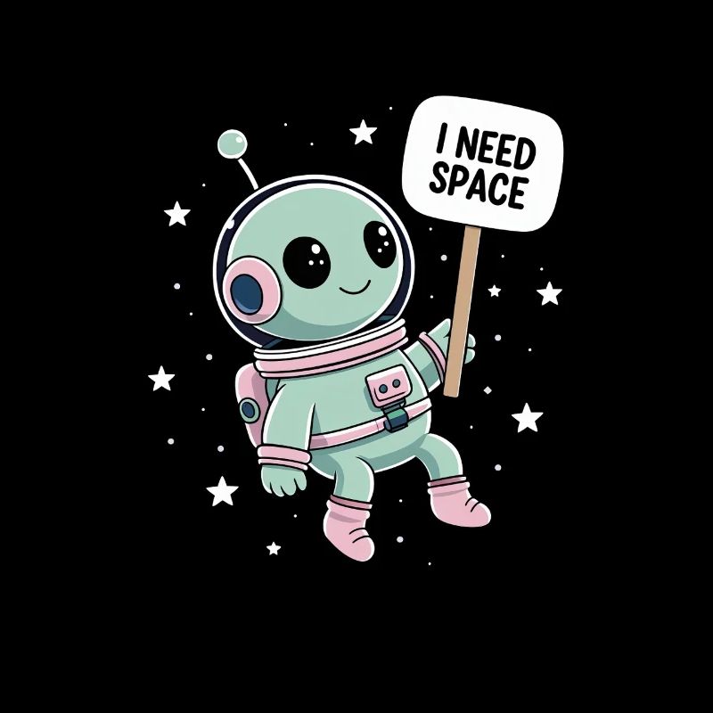 I Need Space – Cute Astronaut in Space