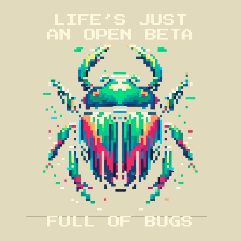 Bug Leben Beta Bugs Retro Pixel Art Humor Gaming