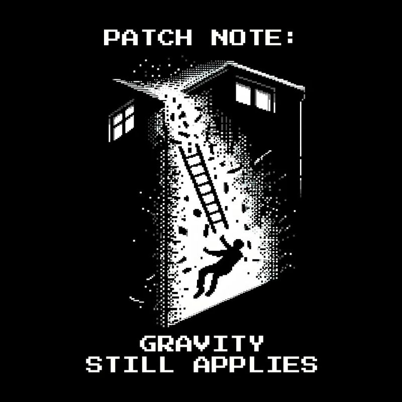 Schornsteinfeger Gravitation Dach Retro Pixel Art