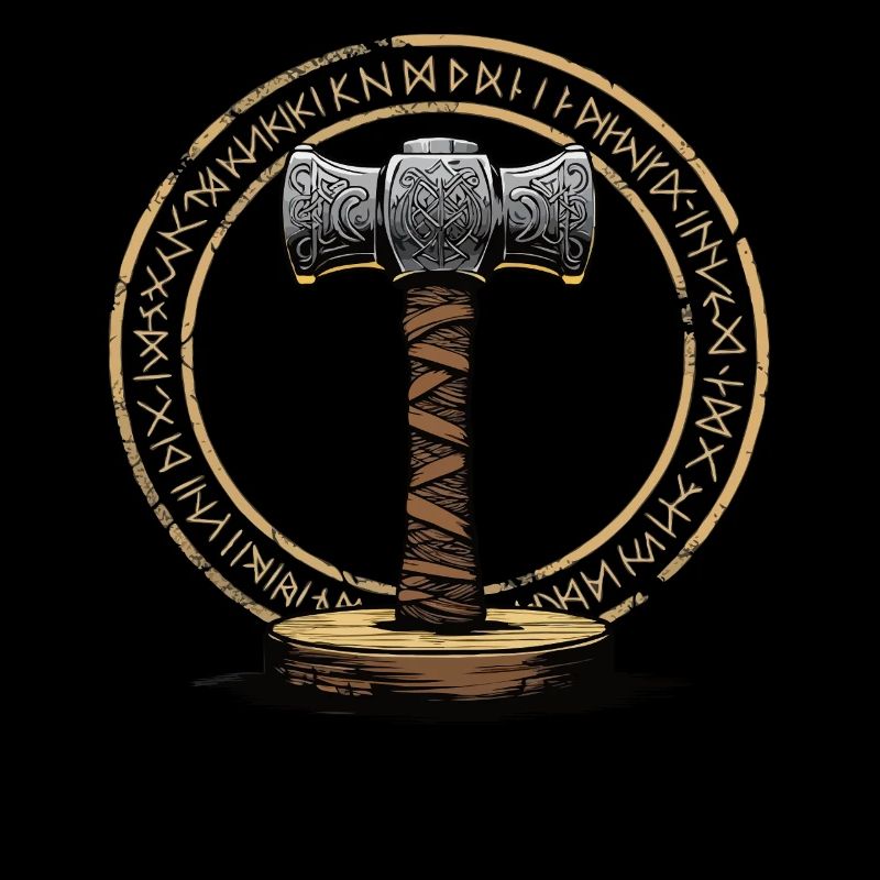 Wikinger Hammer Krieger Walhalla Runenkreis Thor