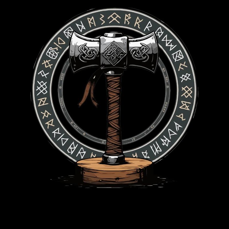 Wikinger Hammer Krieger Walhalla Runenkreis Thor