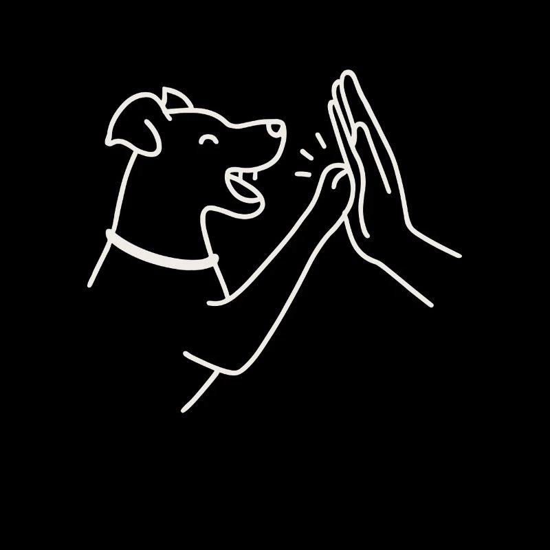 Hund High Five – Minimalistisch & süß
