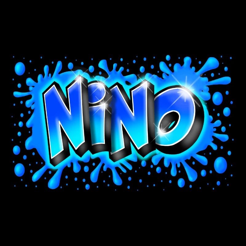 Graffiti NINO splash blue