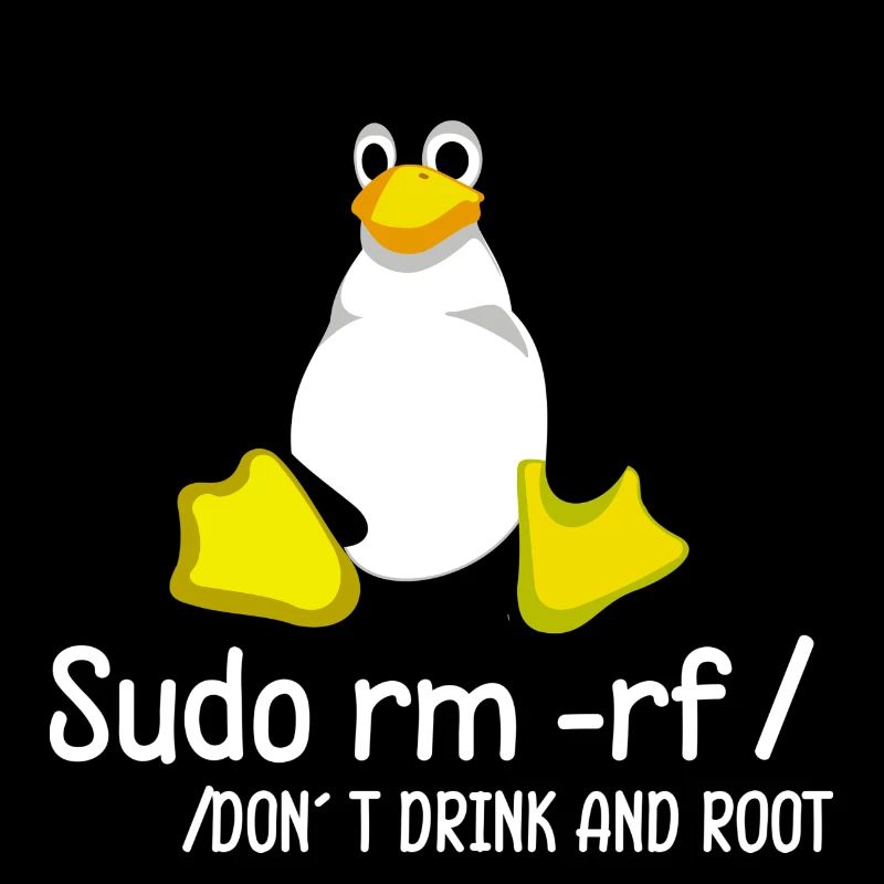 Sudo rm -rf / Programmeur Tux Pingouin Coding