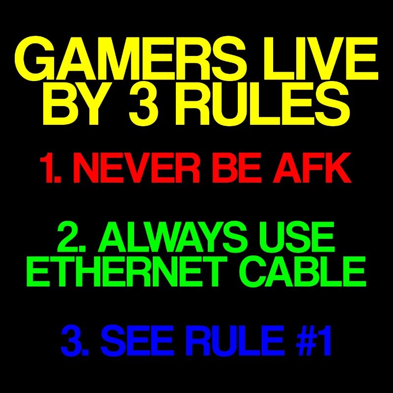 Gamers Live By 3 Rules, Never Be Afk,... 3