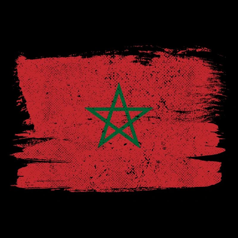 Drapeau du Maroc Drapeau de la paix Vintage