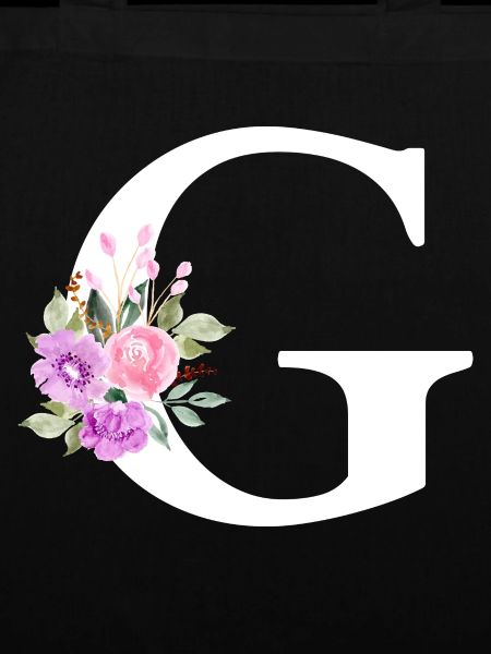 Lila Blumenbuchstabe g