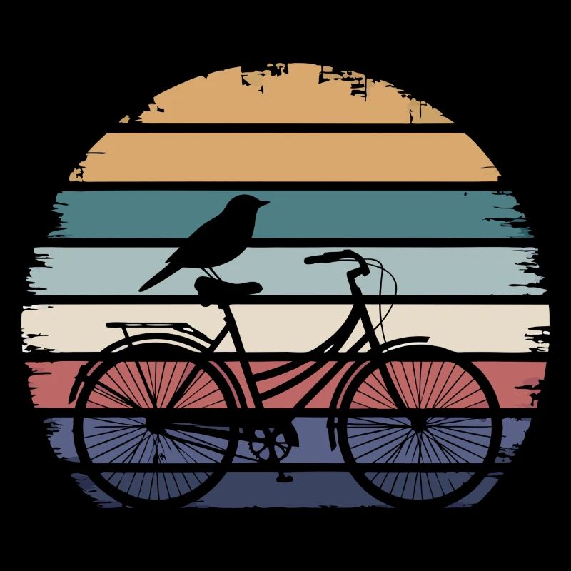 Vintage Retro Cyclisme Oiseau Vélo Cyclisme