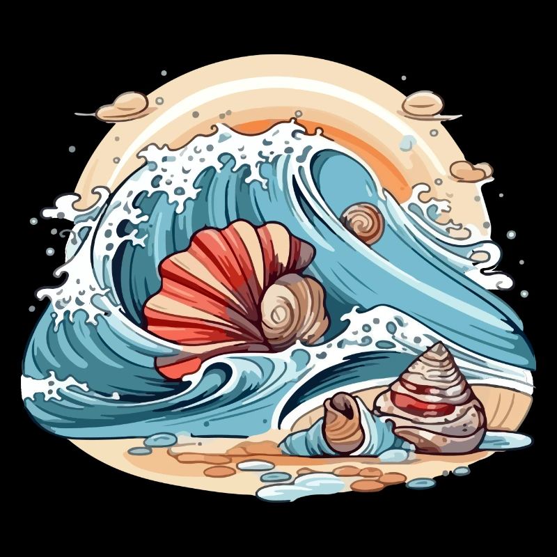 Shells in the waves