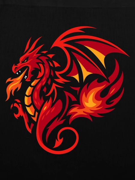 Tribal Drache Flammenrot Tattoo Stil