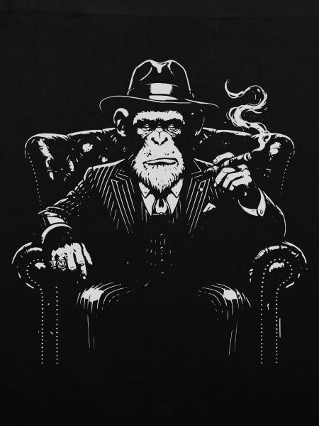 Mafia-Affe rauchende Zigarre
