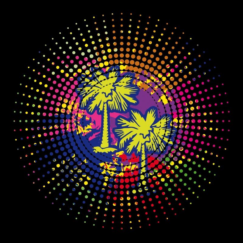 | palm trees in a grid circle Holidays | Beach