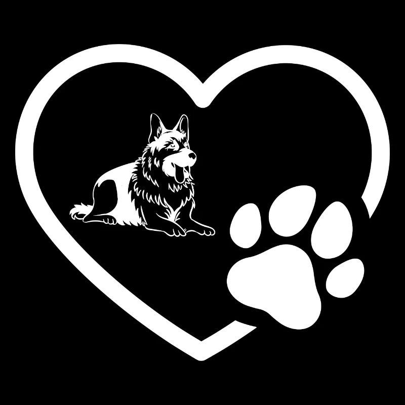 Schäferhund mit Herz Pfote Geschenk