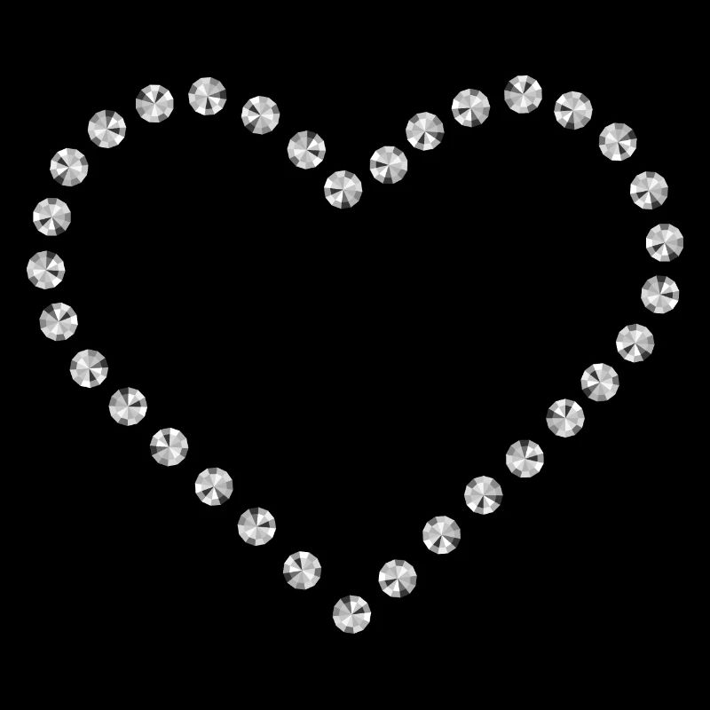 Diamant Herz silber Kontur