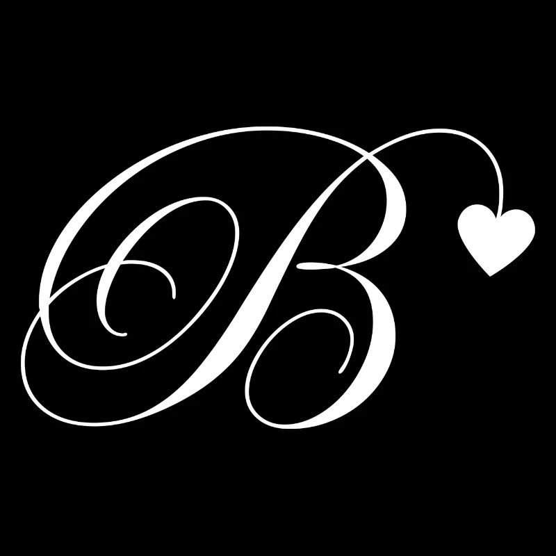 Buchstabe b Herz-Kalligraphie