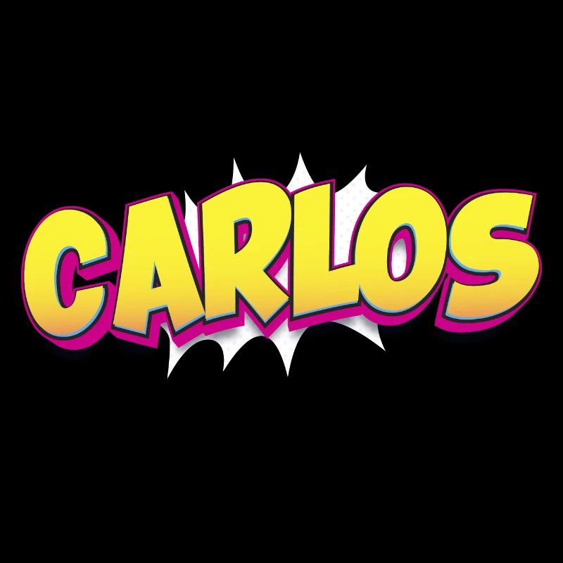 Carlos benutzerdefinierter Name Comic-Stil Pop-Art,